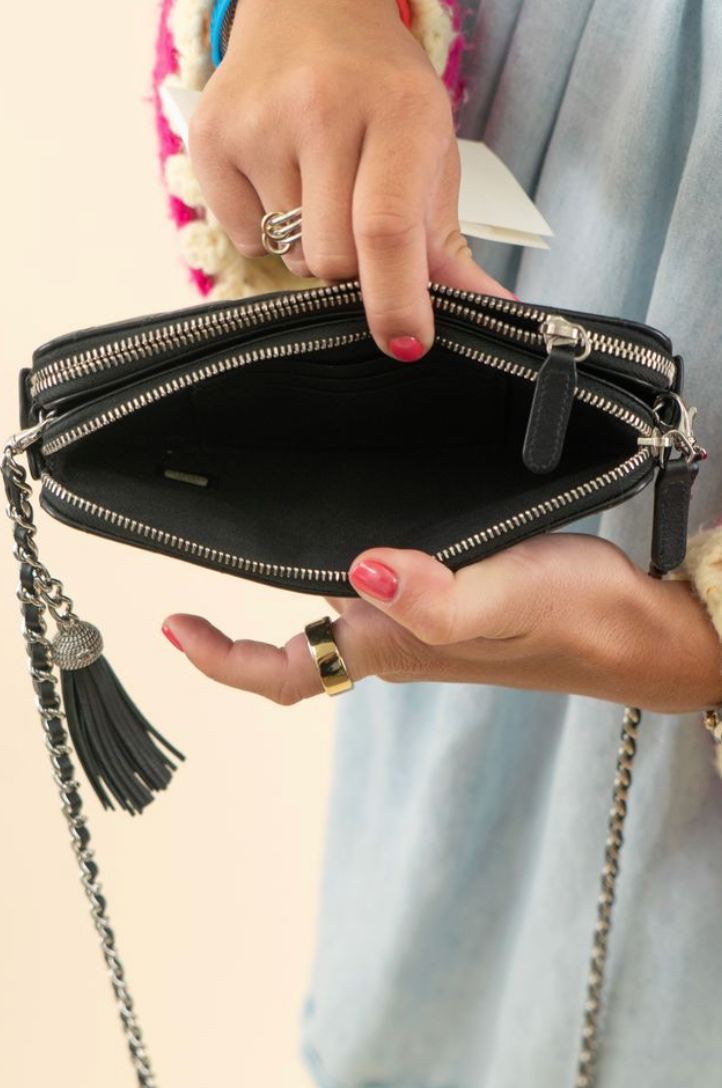 Chanel Black Double Zip Wallet on Chain (est. retail $5,600)