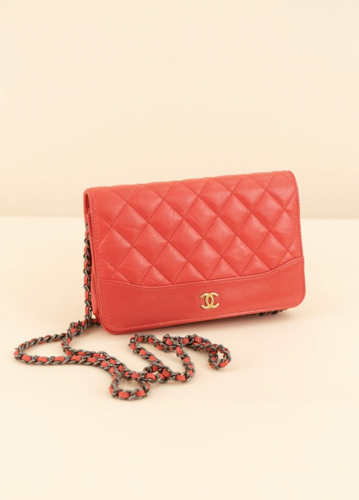Chanel Gabrielle Wallet on Chain in Coral