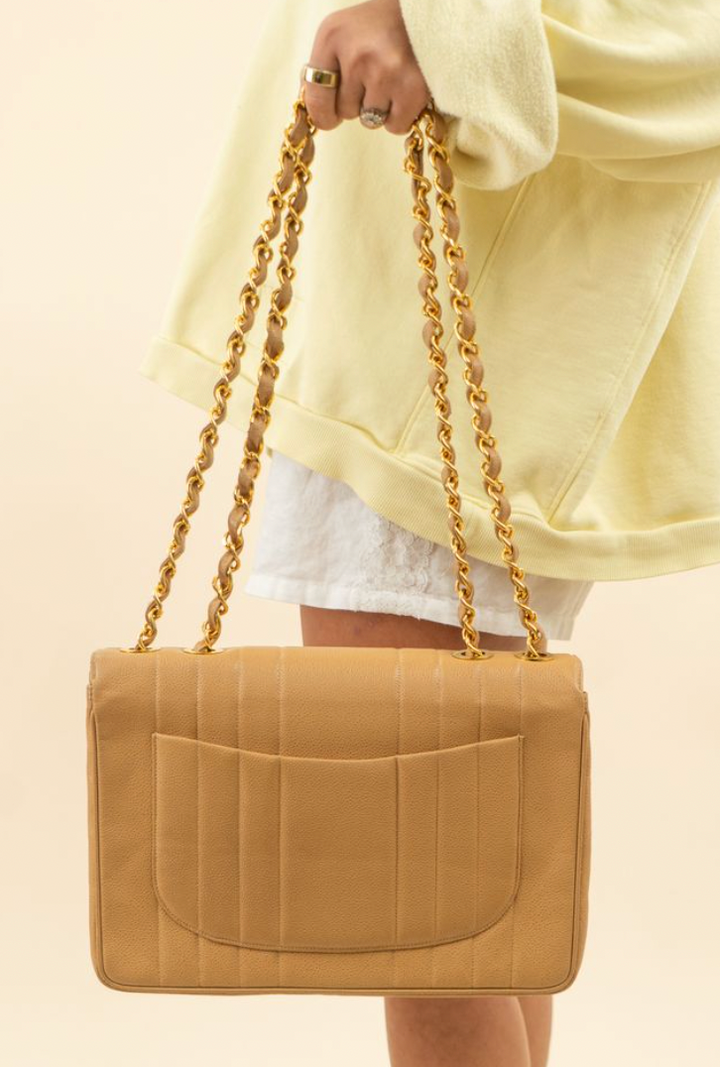 Chanel Vertical Quilt Single Flap Bag (Vintage)