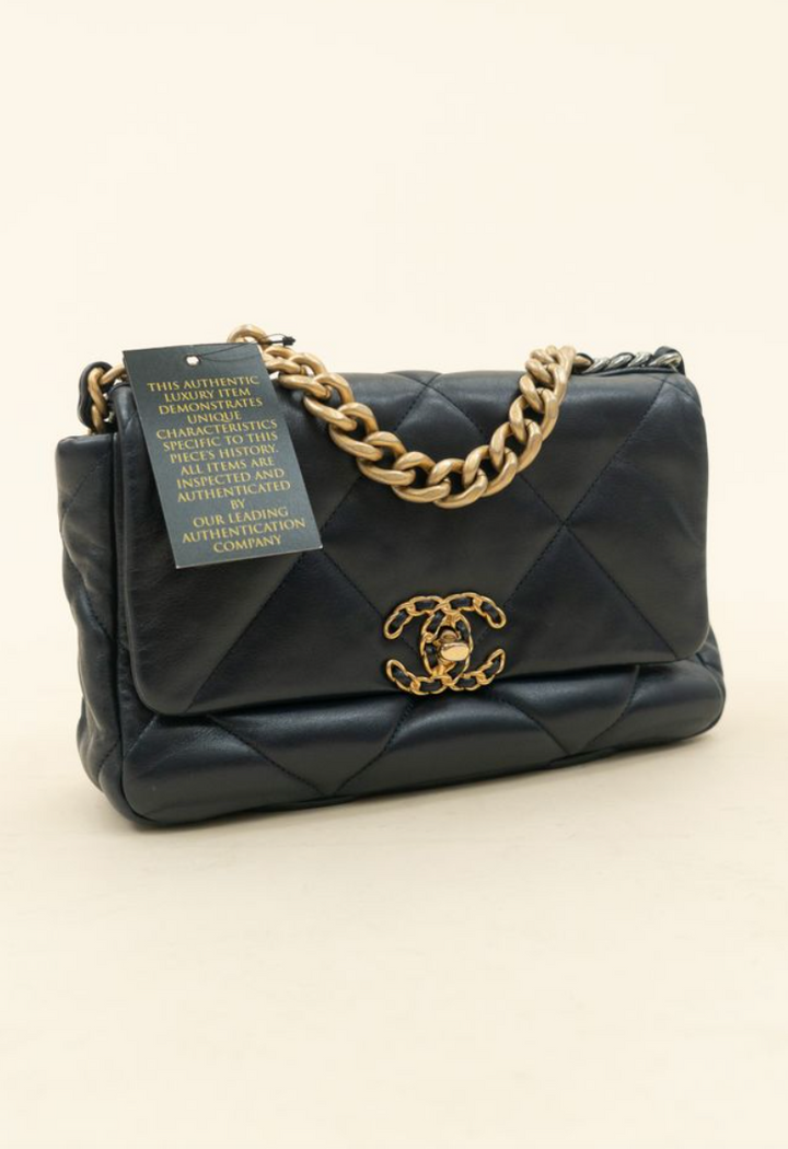 Chanel 19 Navy Lambskin Bag (retail $7,200)