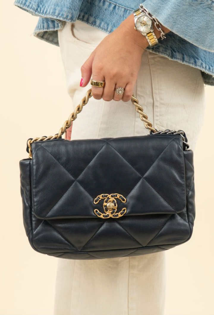 Chanel 19 Navy Lambskin Bag (retail $7,200)