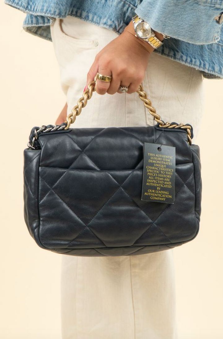 Chanel 19 Navy Lambskin Bag (retail $7,200)