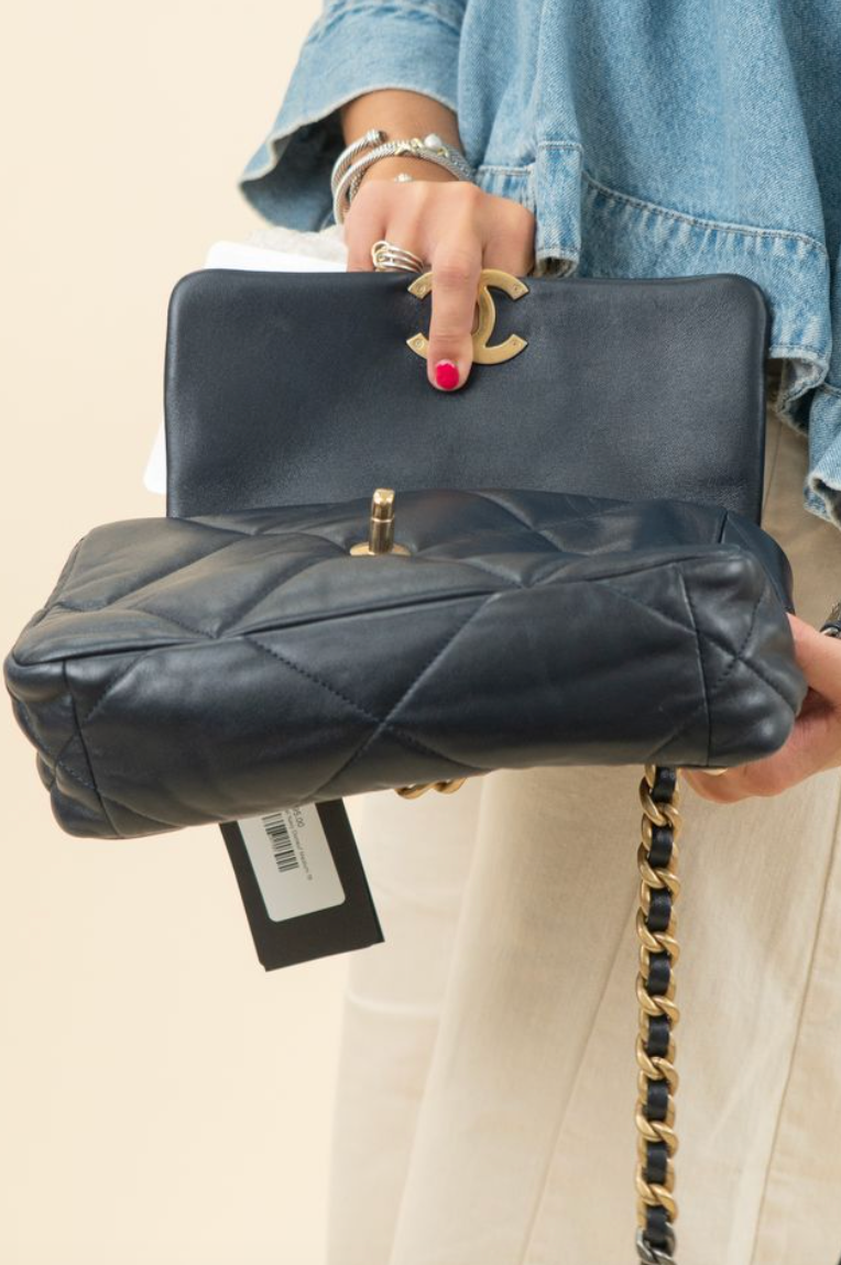 Chanel 19 Navy Lambskin Bag (retail $7,200)