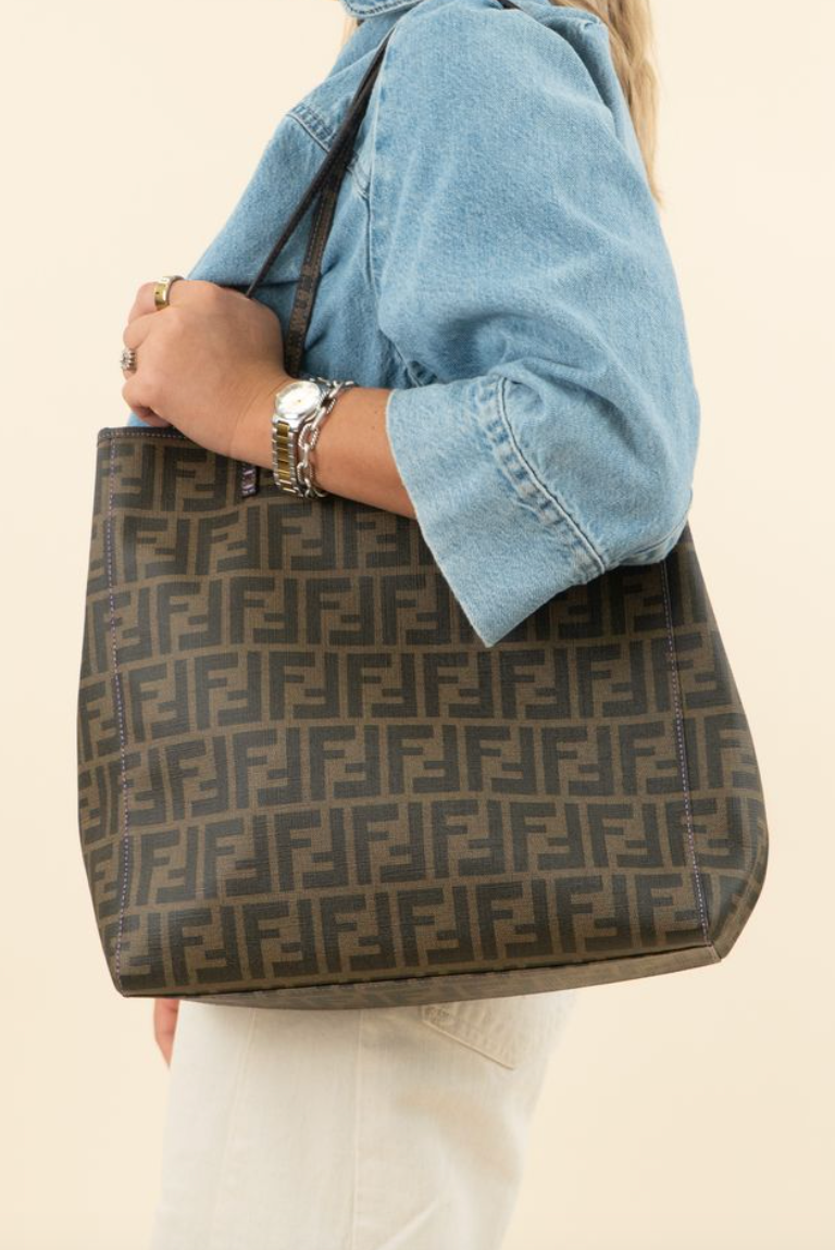 Fendi Brown Zucca Coated Canvas Tote