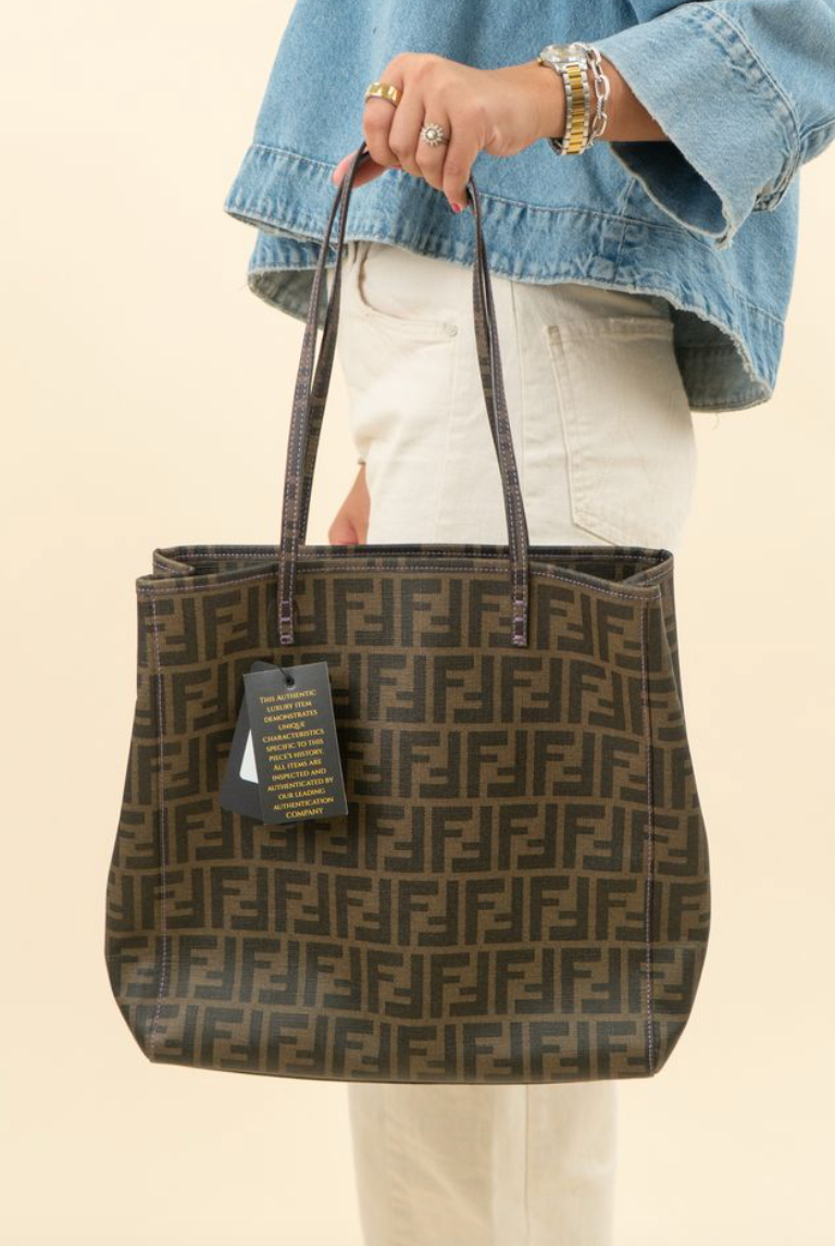 Fendi Brown Zucca Coated Canvas Tote