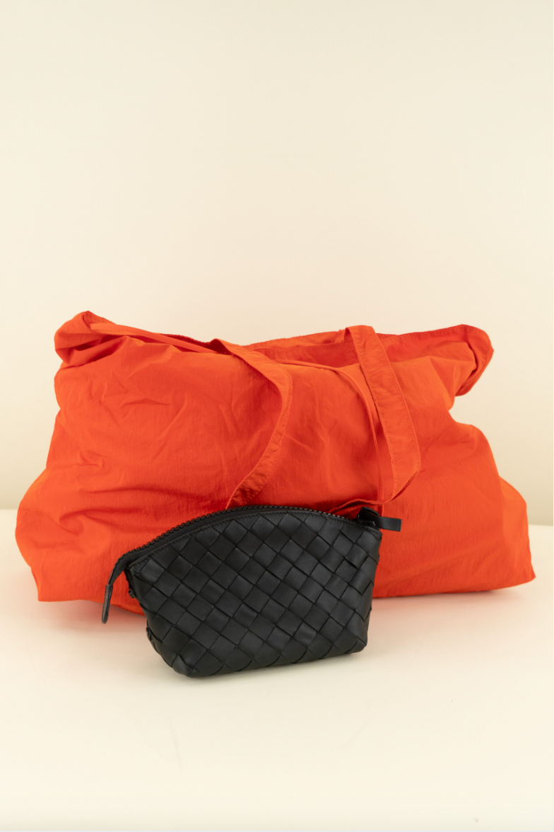 Bottega Veneta Parachute Bag with Leather Pouch