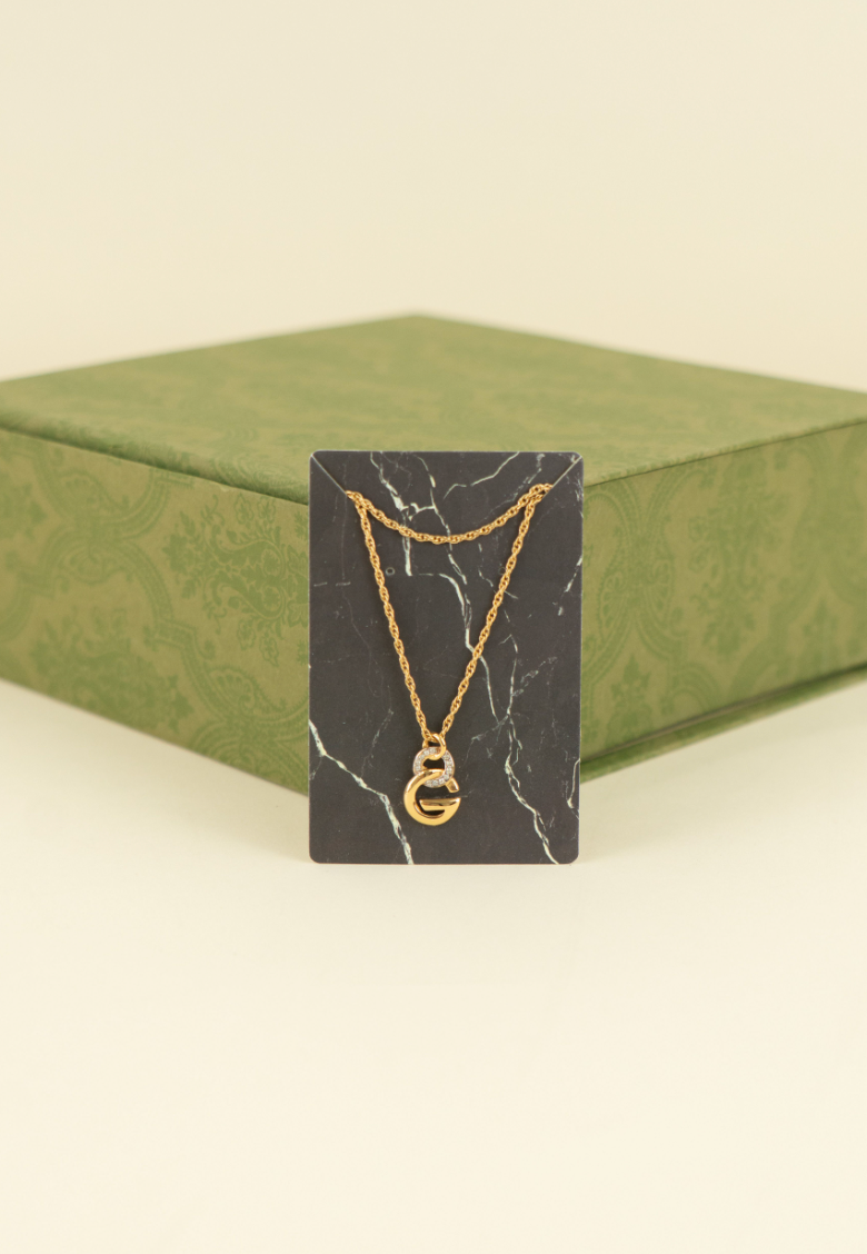 Givenchy Logo Crystal Necklace (vintage)