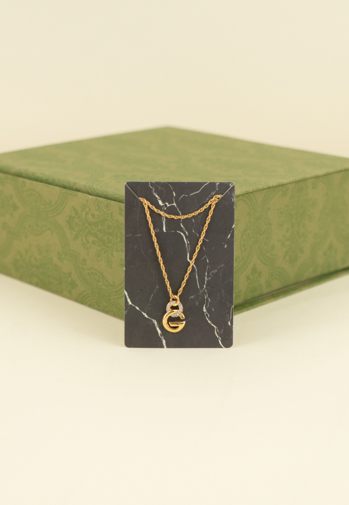 Givenchy Logo Crystal Necklace (vintage)