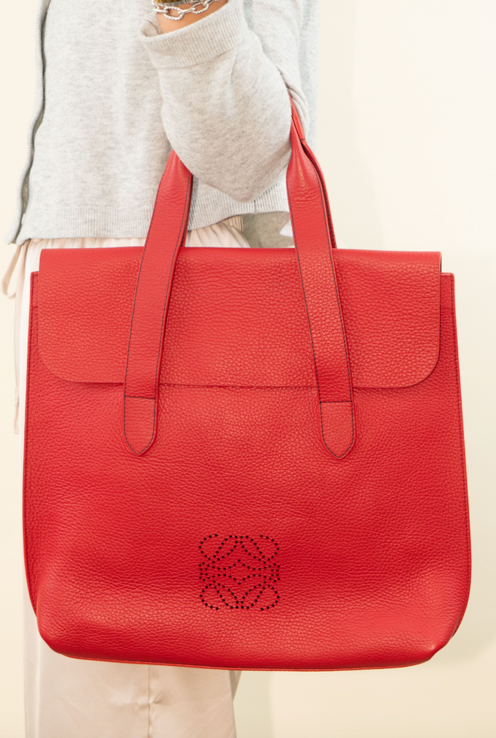 Loewe Anagram Slap Top Briefcase Bag (retail $2,350)