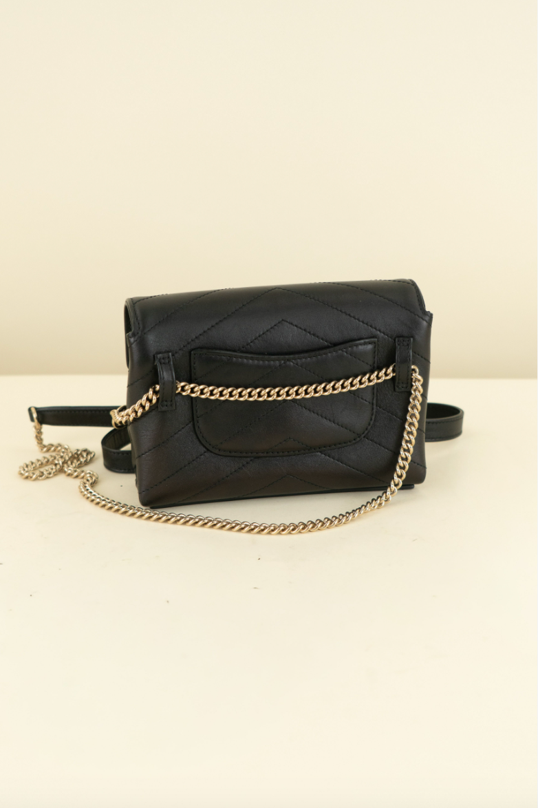 Chanel Chevron Coco Waist Bag, Black