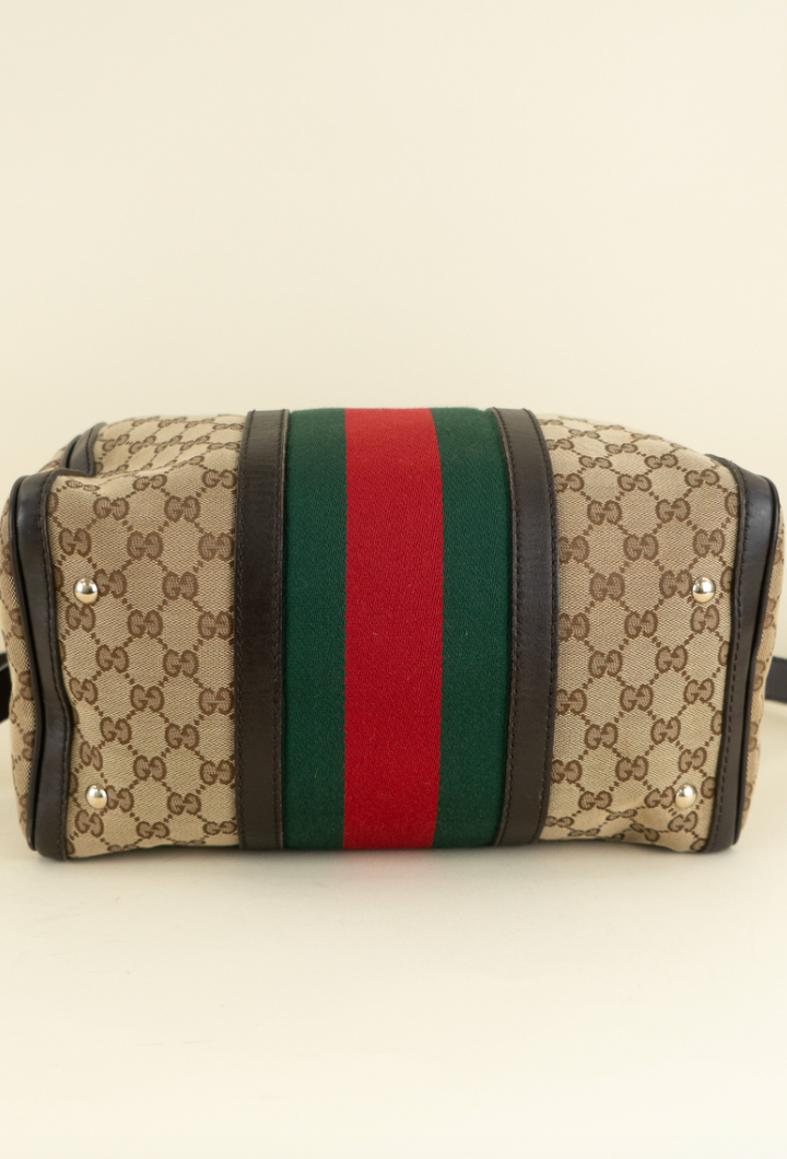 Gucci Web Medium Boston Bag