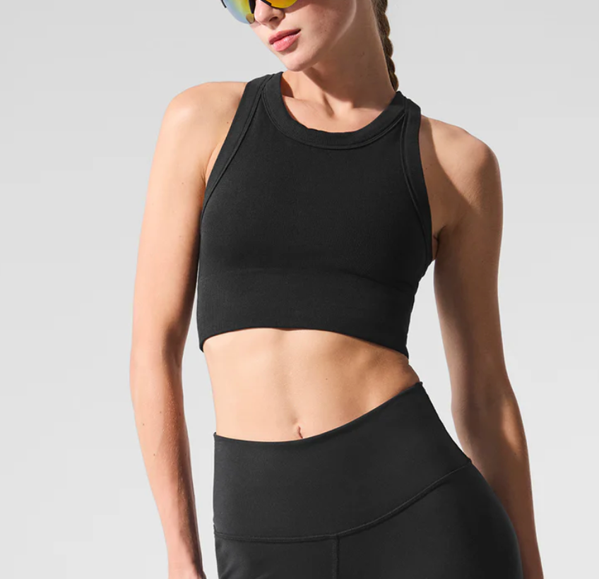 alo yoga black ribbed tank NWT (L; retail $68)