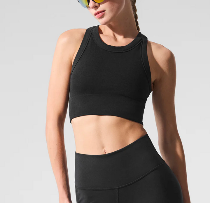 alo yoga black ribbed tank NWT (L; retail $68)