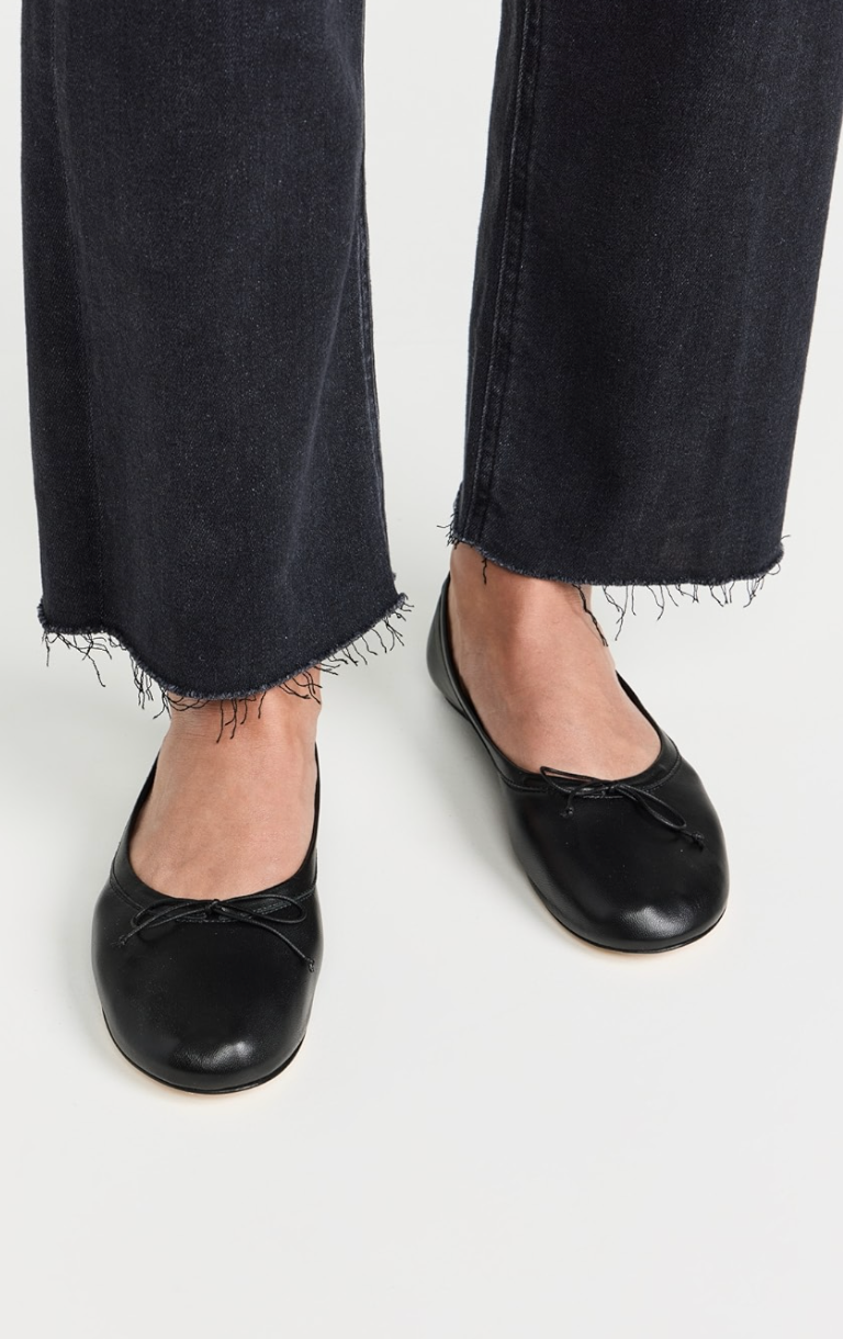 Jamie Haller The Ballet Slipper in Black Lambskin (38/ US 7.5-8.5; retail $505)