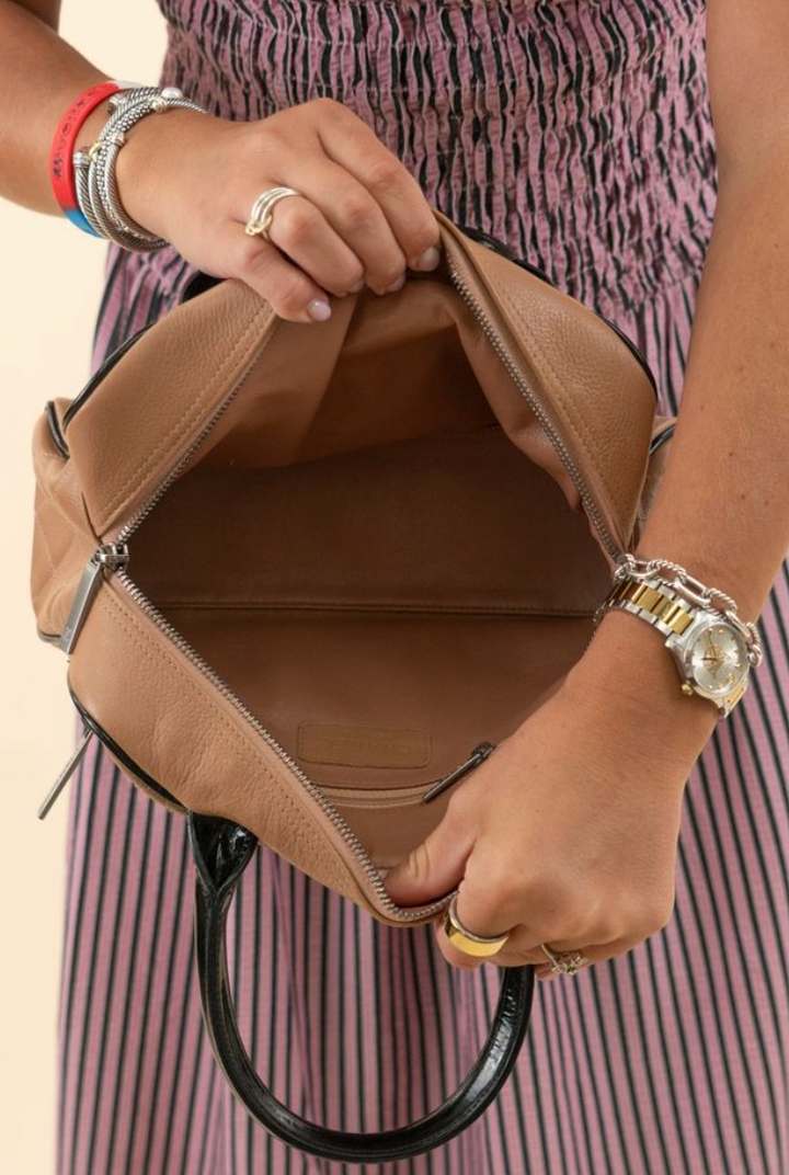 Chanel Quilted Calfskin Bowler in Tan (vintage)