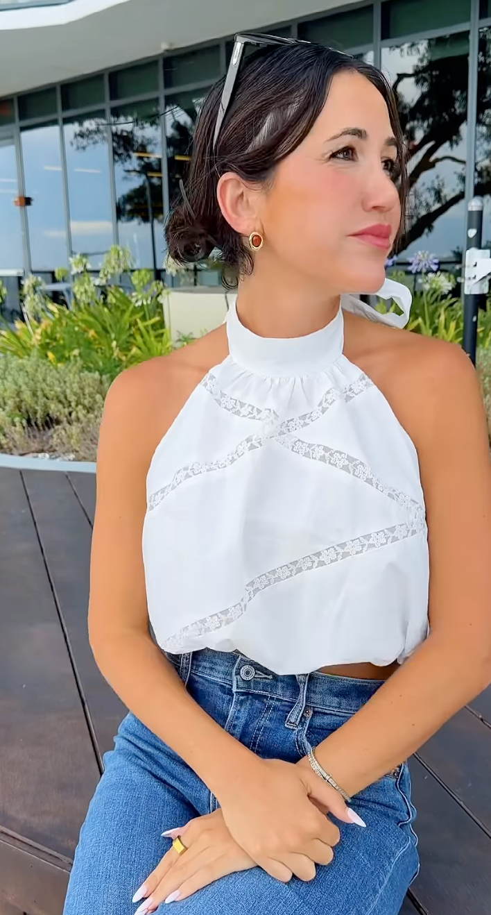 *AUCTION* hello molly white halter top (s)