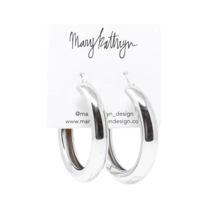 Ella Langley X Mary Kathryn Designs Large Silver Tube Hoops