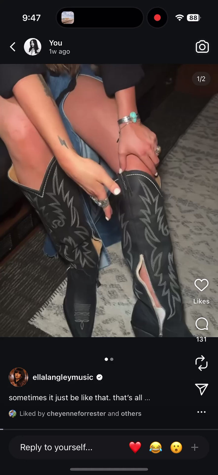AUCTION (BID ONLY) idyllwind black tall cowgirl boots (9)- ends 8/19 at 8 pm CT